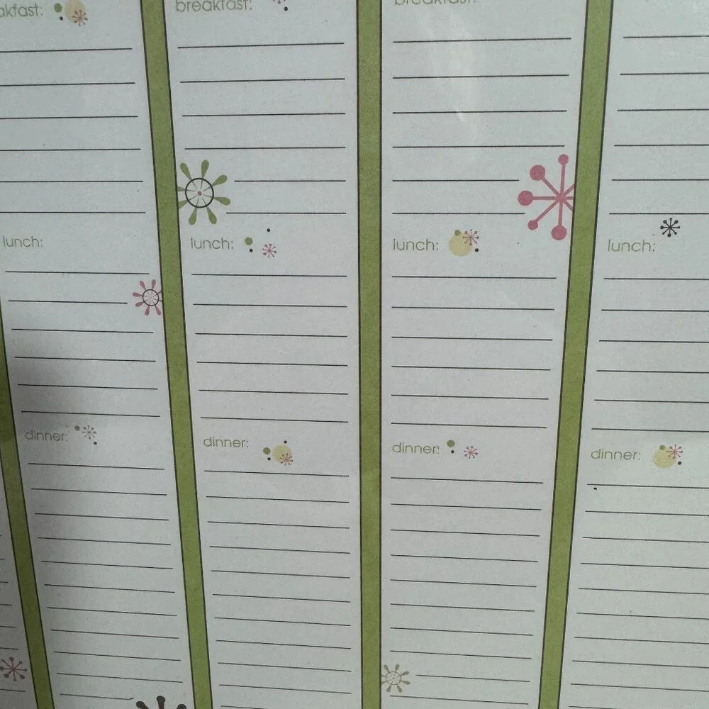 New Menu Maker & Family Schedule Planner Pad Set Undated